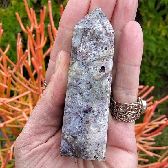 Sugar Druzy Filled Purple Sphalerite Tower - Picture 5 of 17
